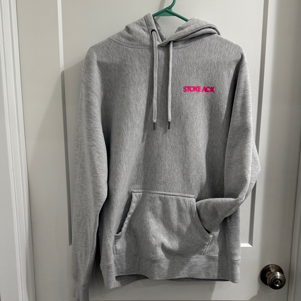 Stoke ACK Gray Hoodie with Pink Logo size S